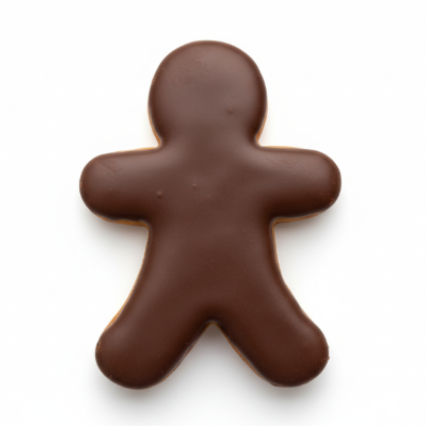 Enhanced gingerbread chocolate with white background